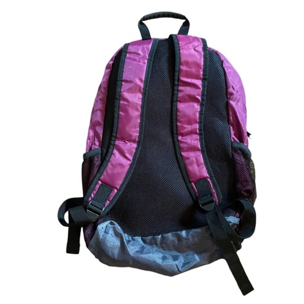 Eddie Bauer Backpack Purple Gray Water Resistant Nylon‎ Drawstring Pocket Hiking - Picture 2 of 3